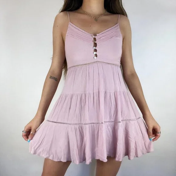 Pastel Pink Babydoll Dress - Picture 3 of 4
